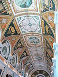 Ceiling murals by Frank W. benson in a corridor