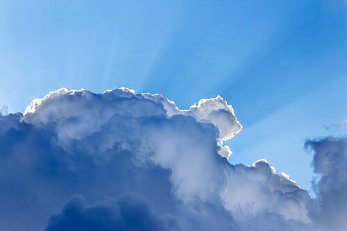 Clouds that can be perceived as a laughing man, photographed with a polarizing filter in Brastad, Sweden.